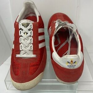 Men’s Adidas Sz 9 Red White SL 76 Munich 72 Rare 2008 Samba Athletic Track Shoes